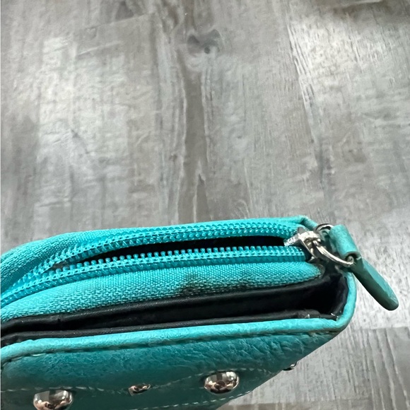 Turquoise Wallet with Embossed Design - Picture 13 of 16